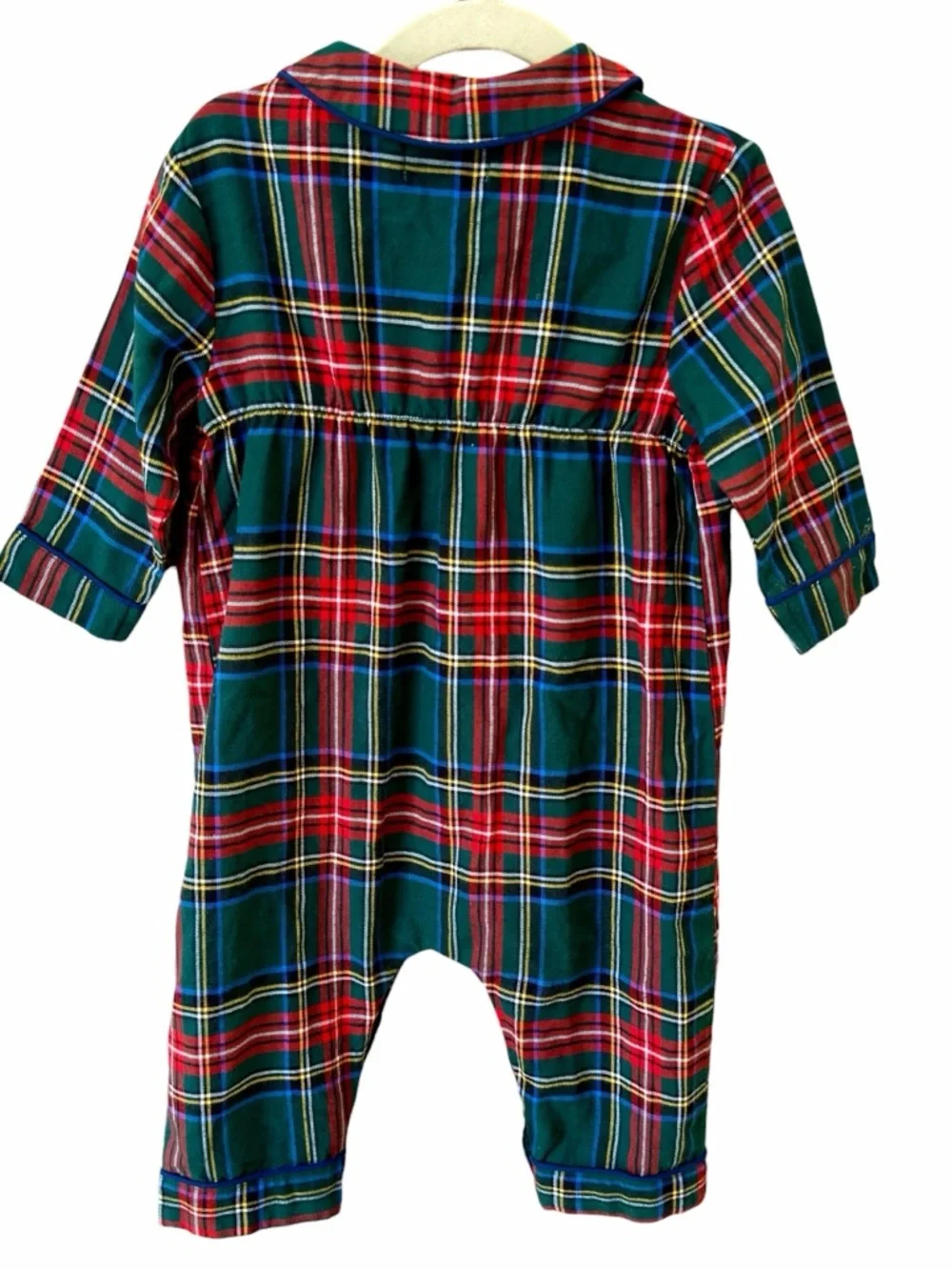 Petite Plume Brushed Twill Cambridge Romper in Kensington Tartan Size 12/18M